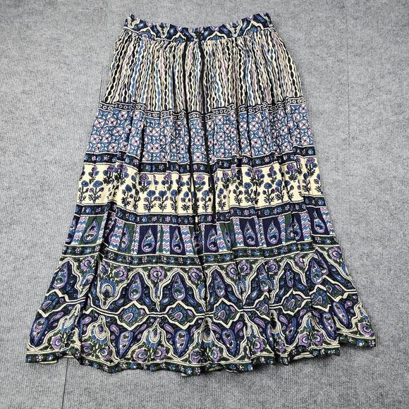 Vintage Sag Harbor Skirt Womens Petite Large Boho Floral Paisley Maxi Cottage - Picture 1 of 8